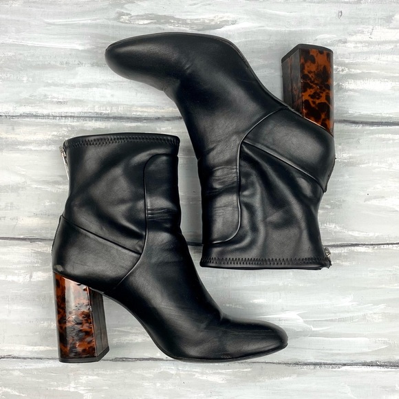 Charles By Charles David Shoes - Charles by Charles David Black Chunky Block Heel Boots Trudy Ankle Boot 7.5M